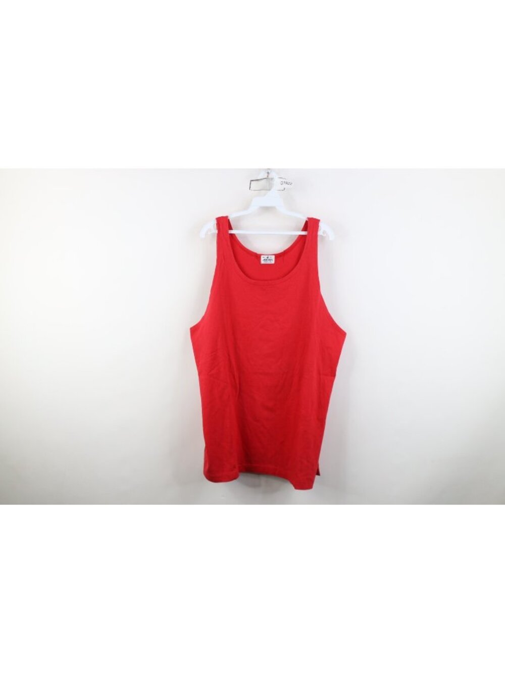 Vintage 90s Streetwear Mens XLT Faded Blank Cotton Tank Top T-Shirt Red USA